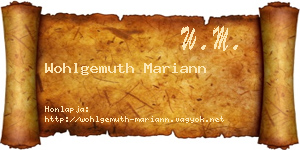 Wohlgemuth Mariann névjegykártya